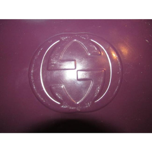 Gucci Vintage Rich Eggplant Purplish Color Patent Leather Clutch