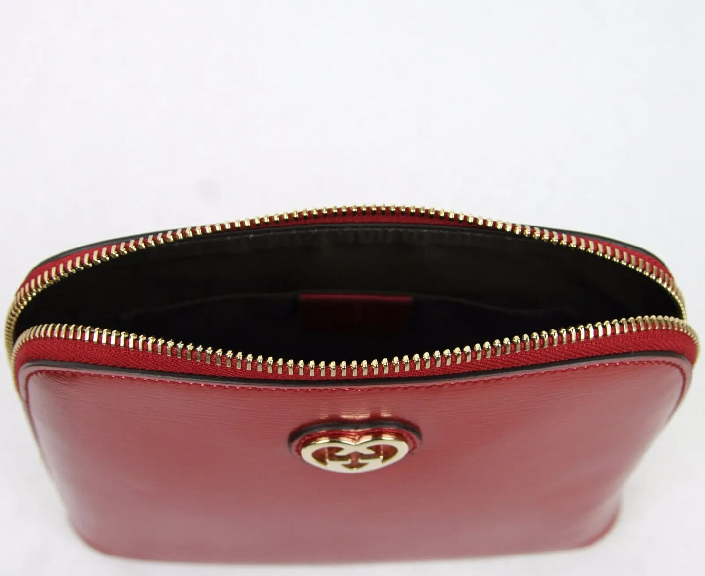 Gucci Red Shiny Leather w/Interlocking G Cosmetic Case
