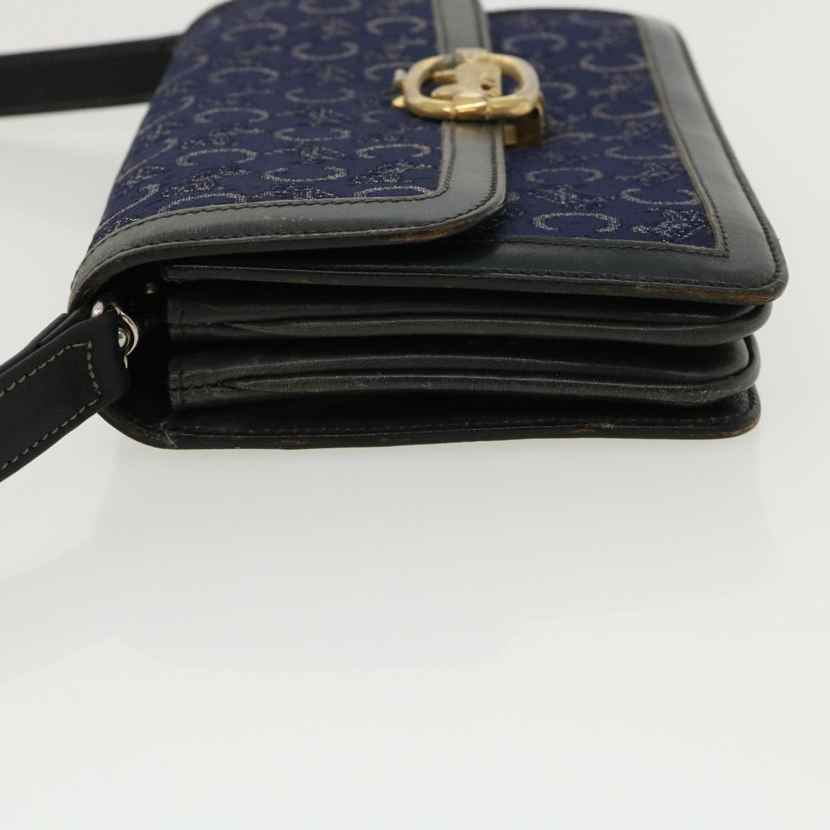 Luxury CELINE C Macadam Canvas Shoulder Bag Navy  33902