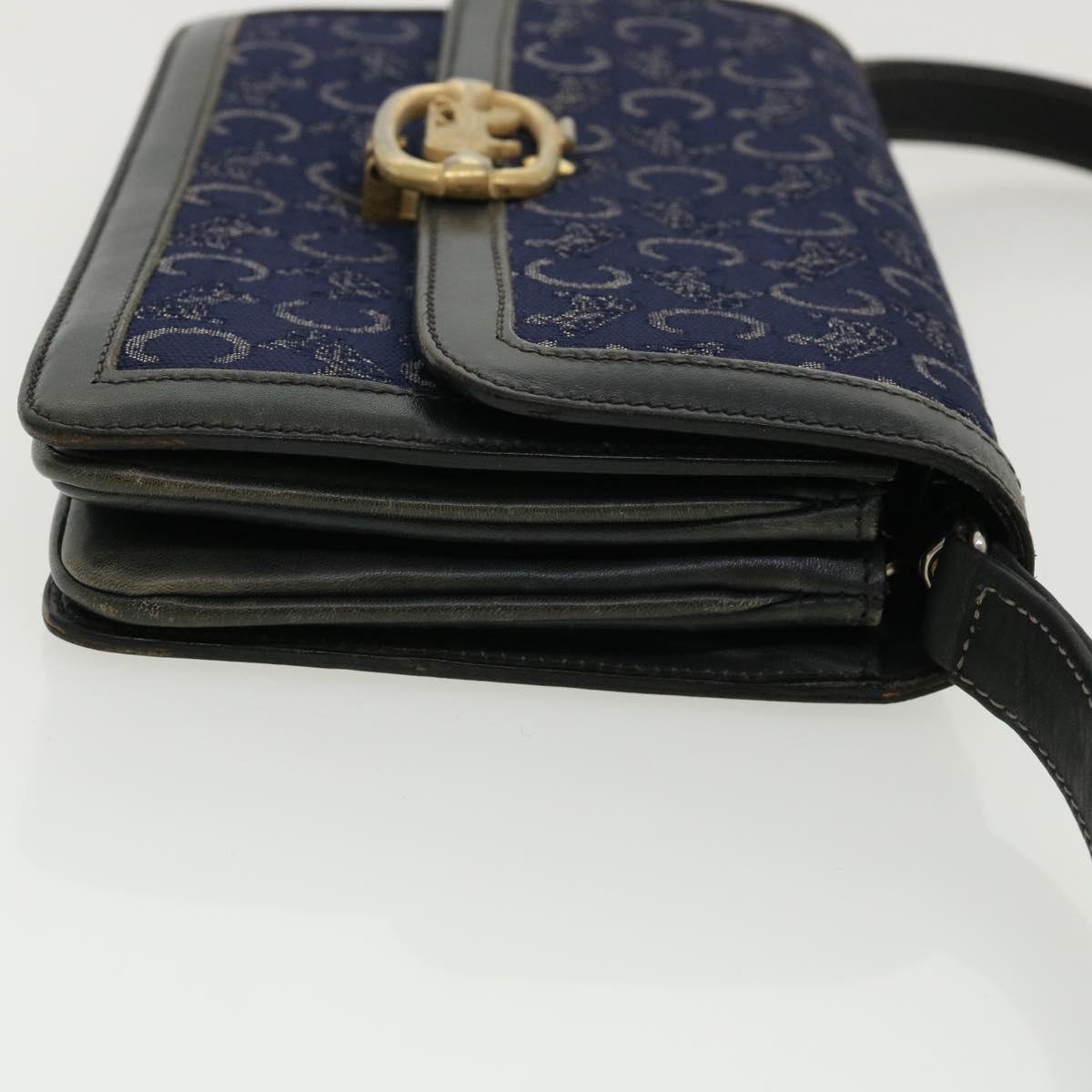 Luxury CELINE C Macadam Canvas Shoulder Bag Navy  33902