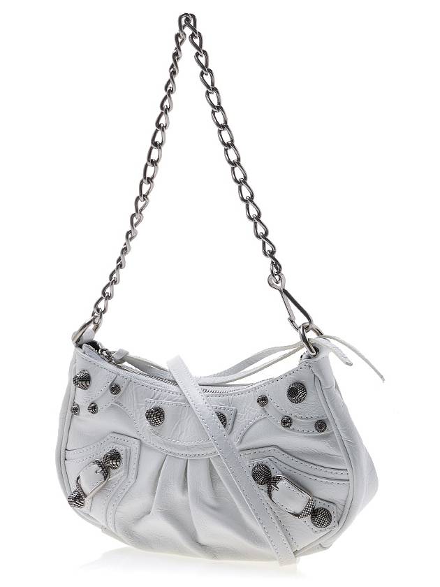 Luxury Balenciaga Trending 2026 Le Cagole Chain Mini Shoulder Bag White