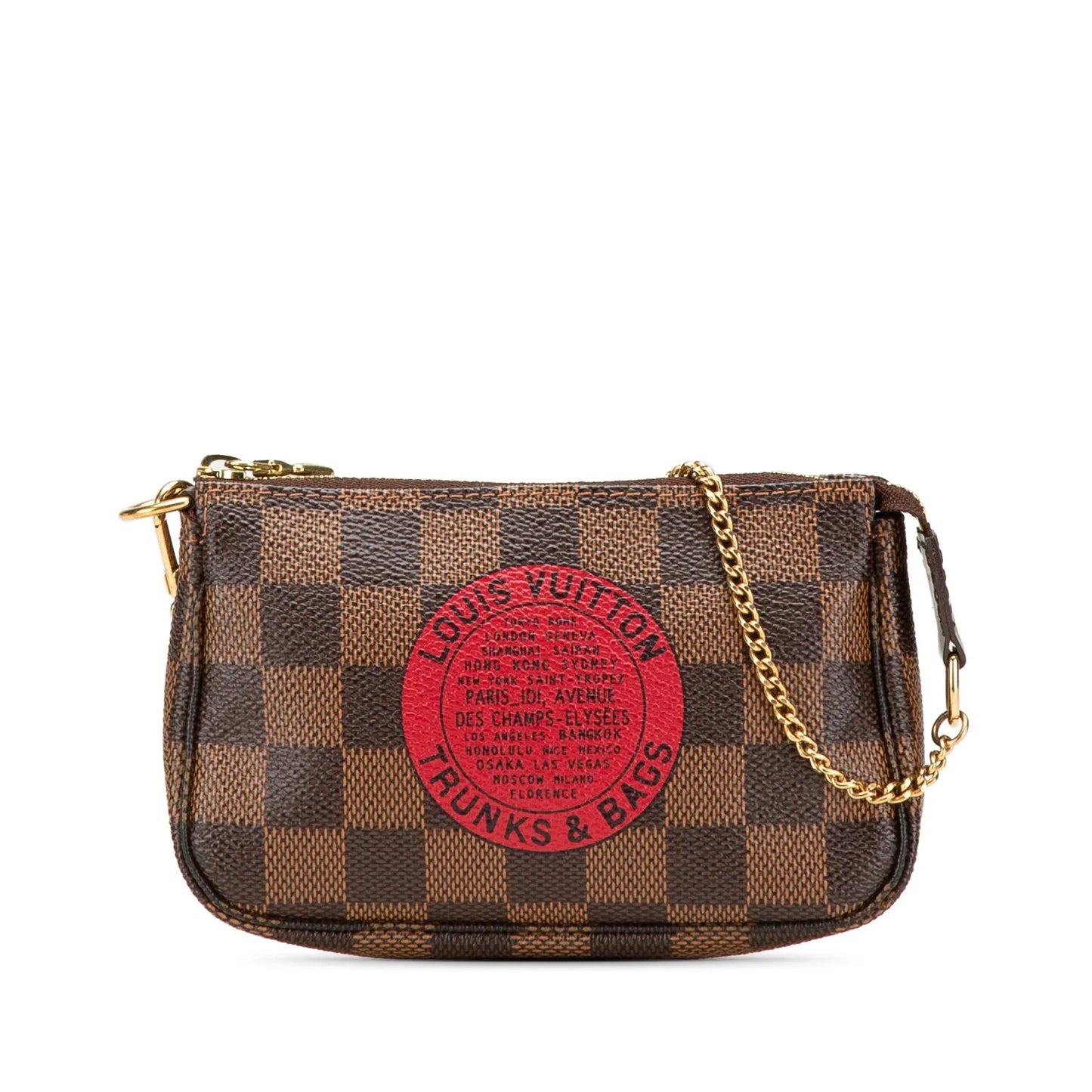 Brown Louis Vuitton Damier Ebene Trunks and Bags Mini Pochette Accessoires