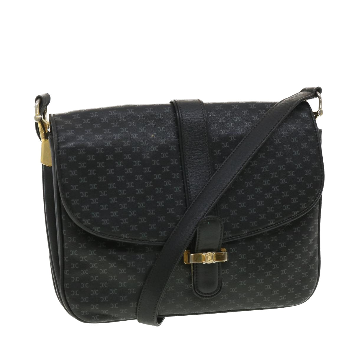 Luxury CELINE Shoulder Bag Leather Black  34008