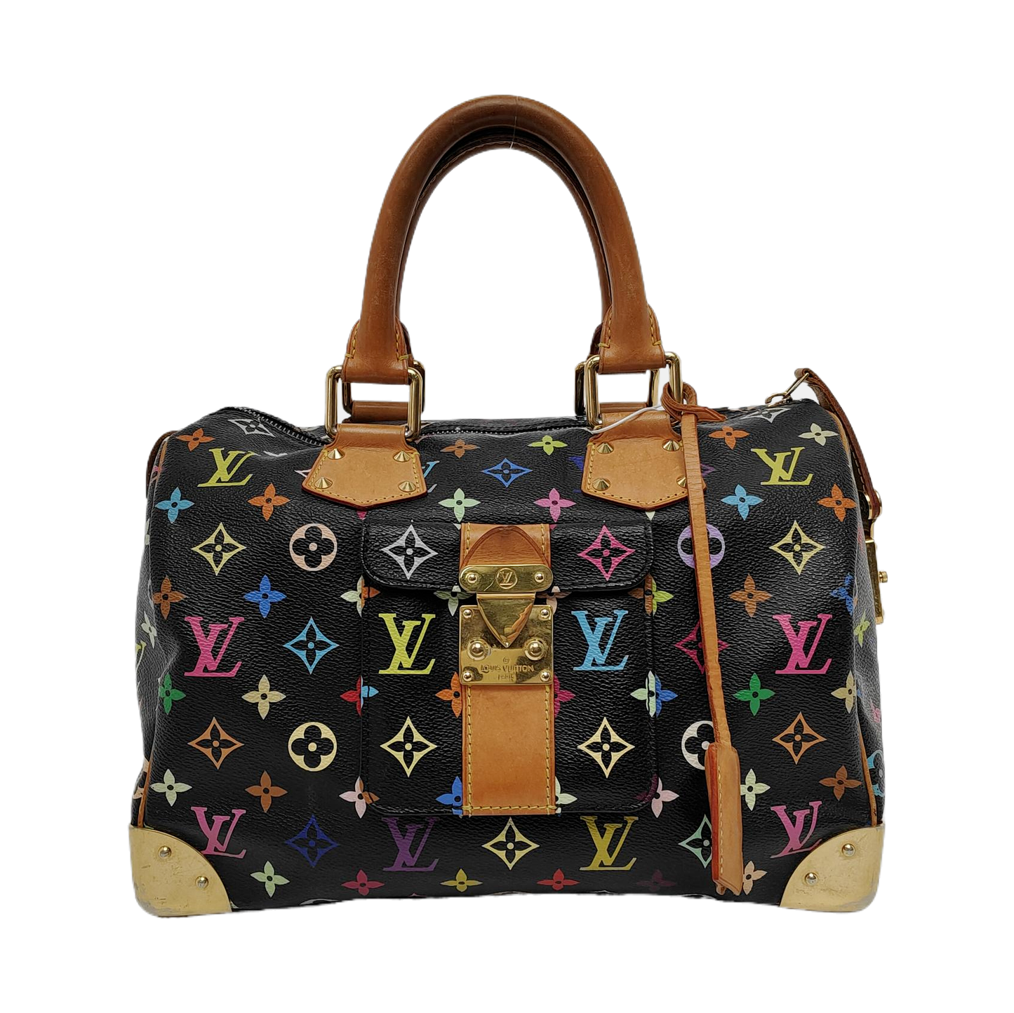 Louis Vuitton x Takashi Murakami Speedy 30 Lock Black Multicolor