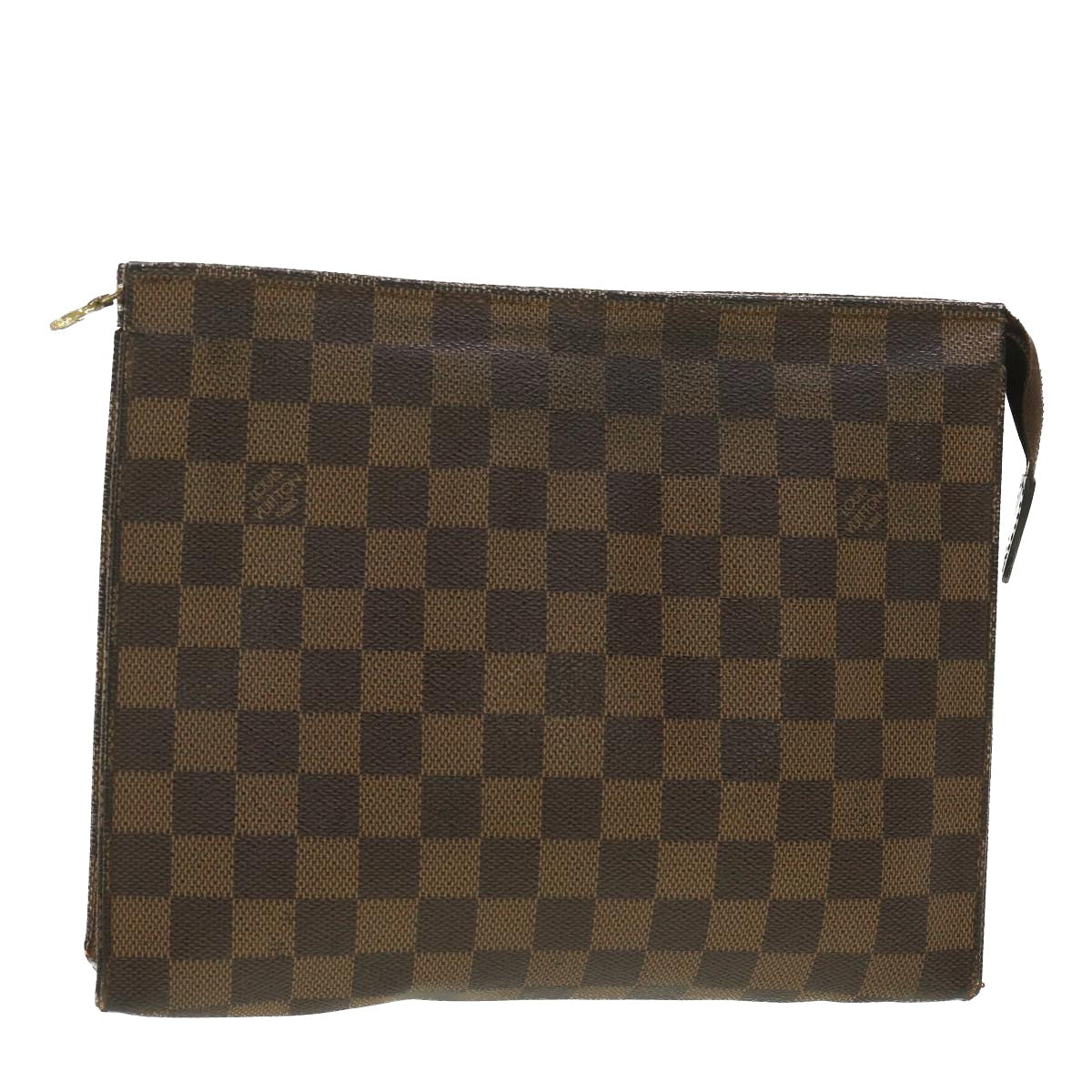 LOUIS VUITTON Damier Ebene Poche Toilette 26 Pouch N47543 LV Auth 34147