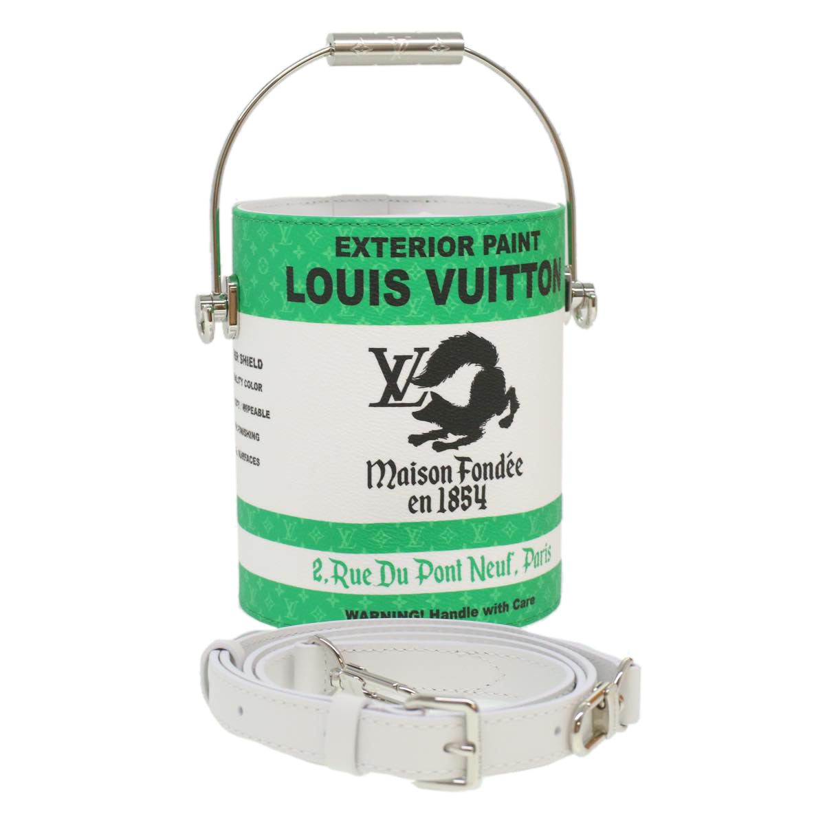 LOUIS VUITTON Monogram Painted Can Hand Bag PVC 2way Green M81592 LV 34203A