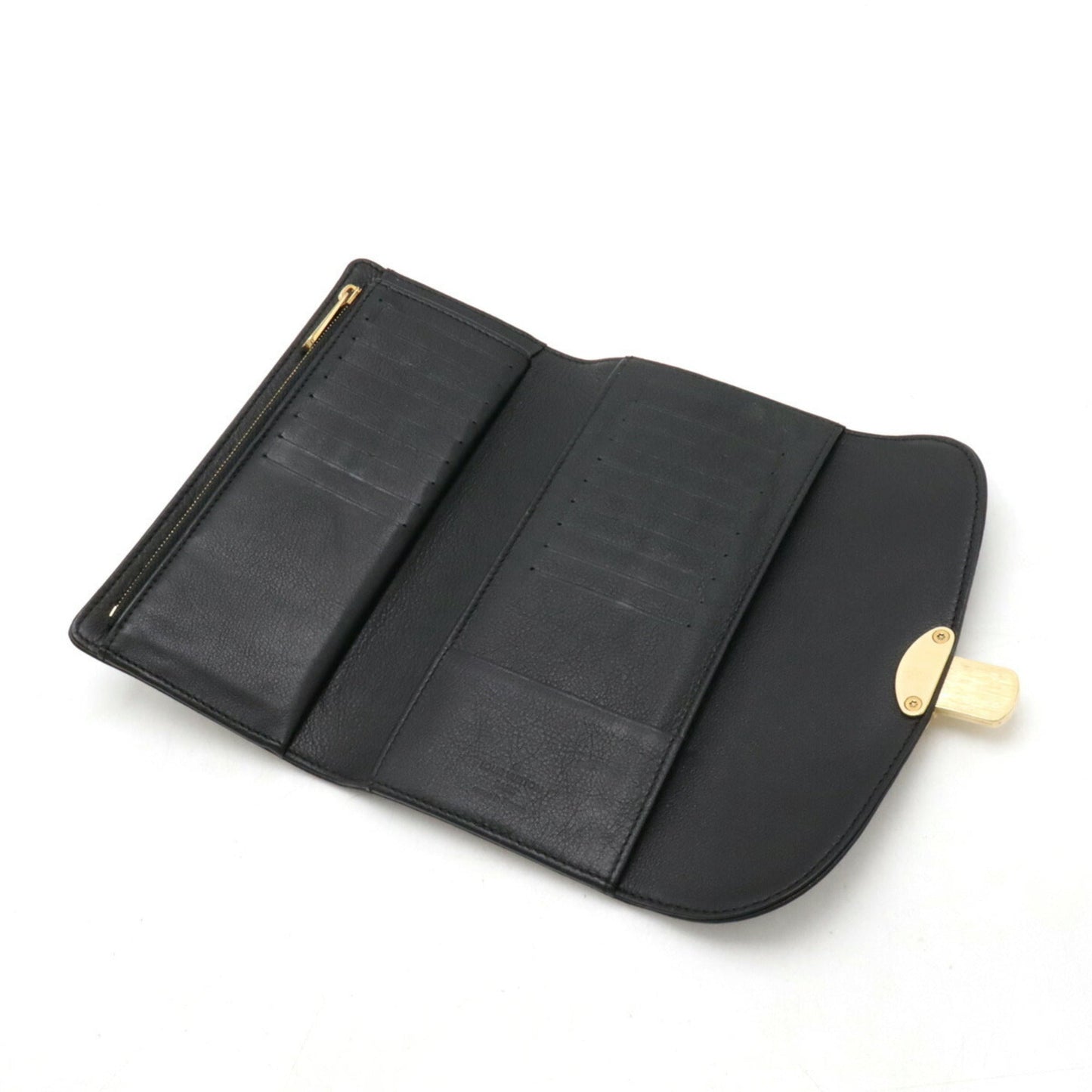 Louis Vuitton  Noir Mahina Leather Leather Long Wallet (Bi-Fold)