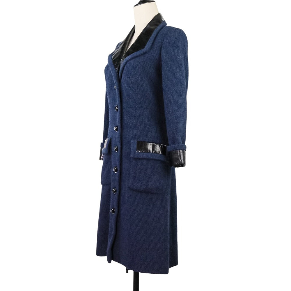 Chanel Tweed Leather Long Coat Handbag