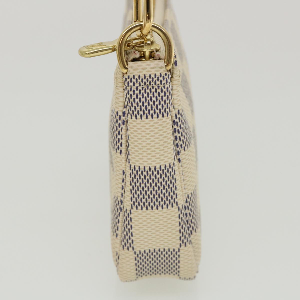 LOUIS VUITTON Damier Azur Mini Pochette Accessoires Pouch N58010 LV Auth 34399