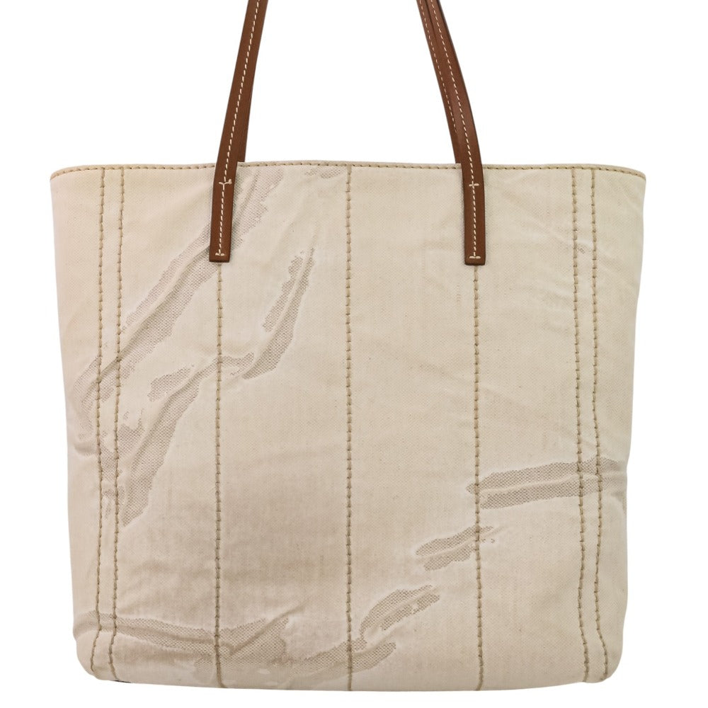 Prada MISTOLINO VITELLO Linen Blend Leather Tote Bag