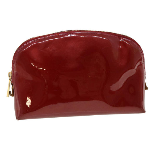 LOUIS VUITTON Monogram Vernis Pochette Cosmetic Pouch Red M90172 LV 34575