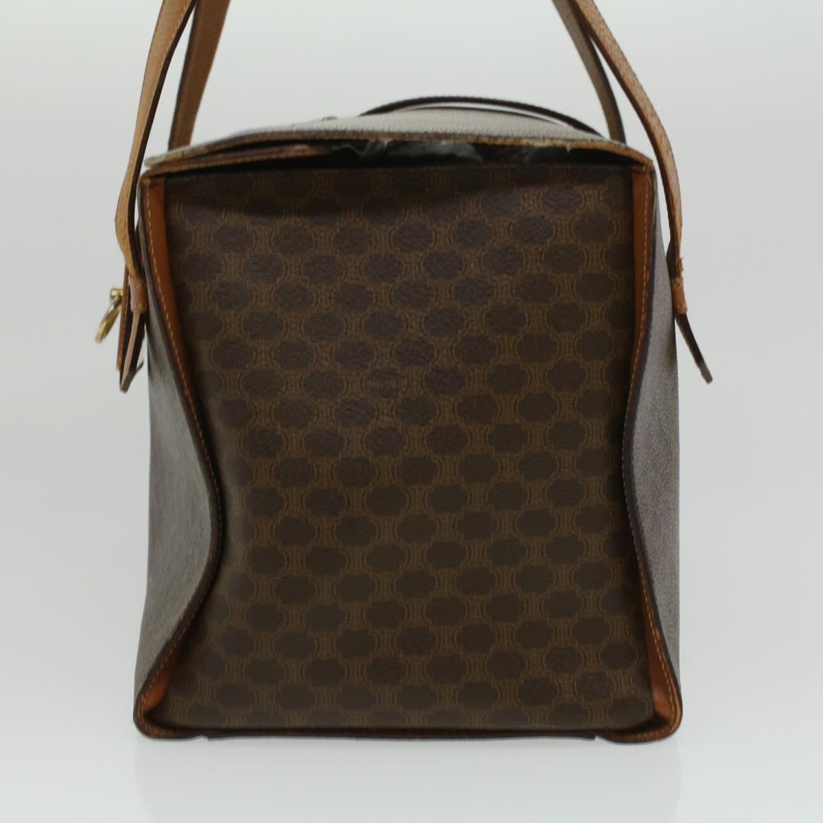 Luxury CELINE Macadam Canvas Hand Bag PVC Leather Brown  34655