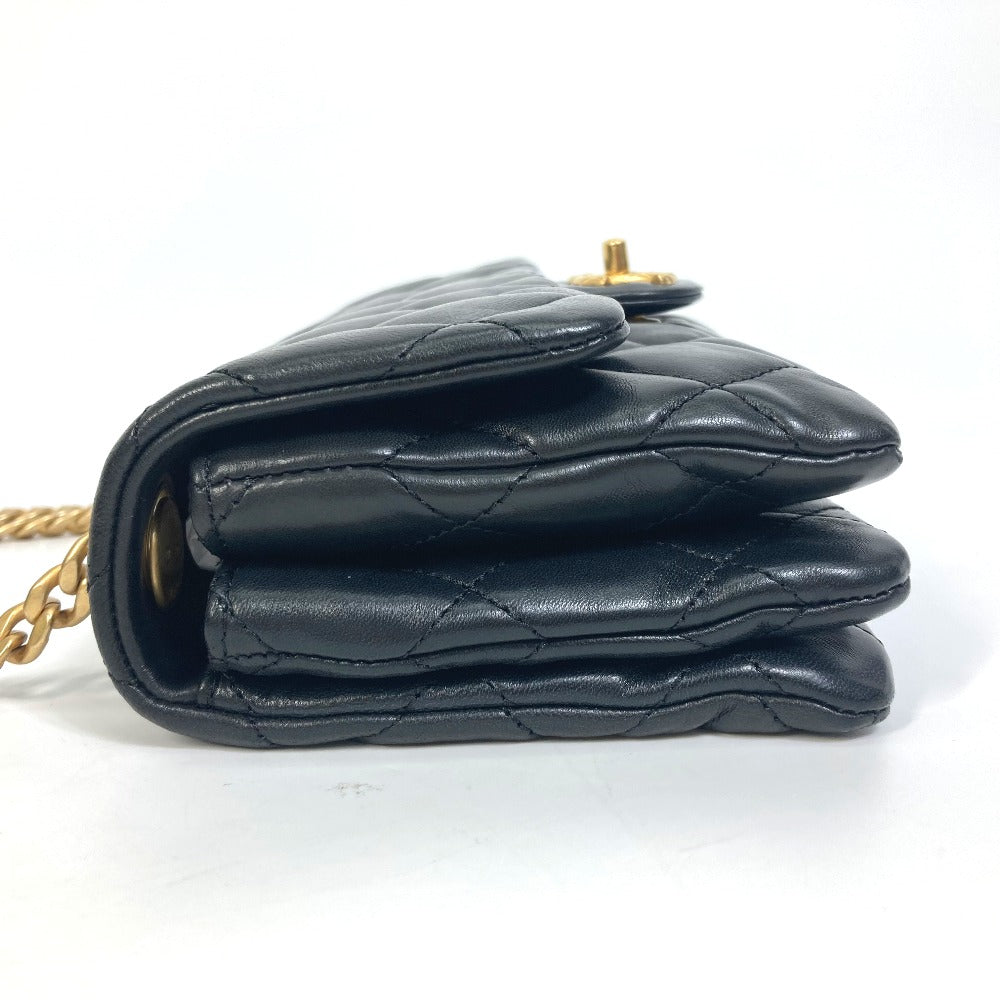 CHANEL Shoulder Bag AS3393 lambskin black CC COCO Mark Matrasse