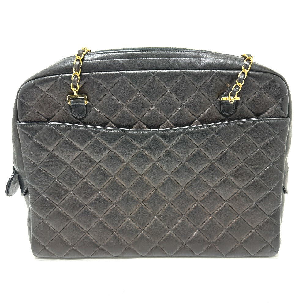 CHANEL Shoulder Bag lambskin black vintage Matelasse Quilting CC COCO Mark Women