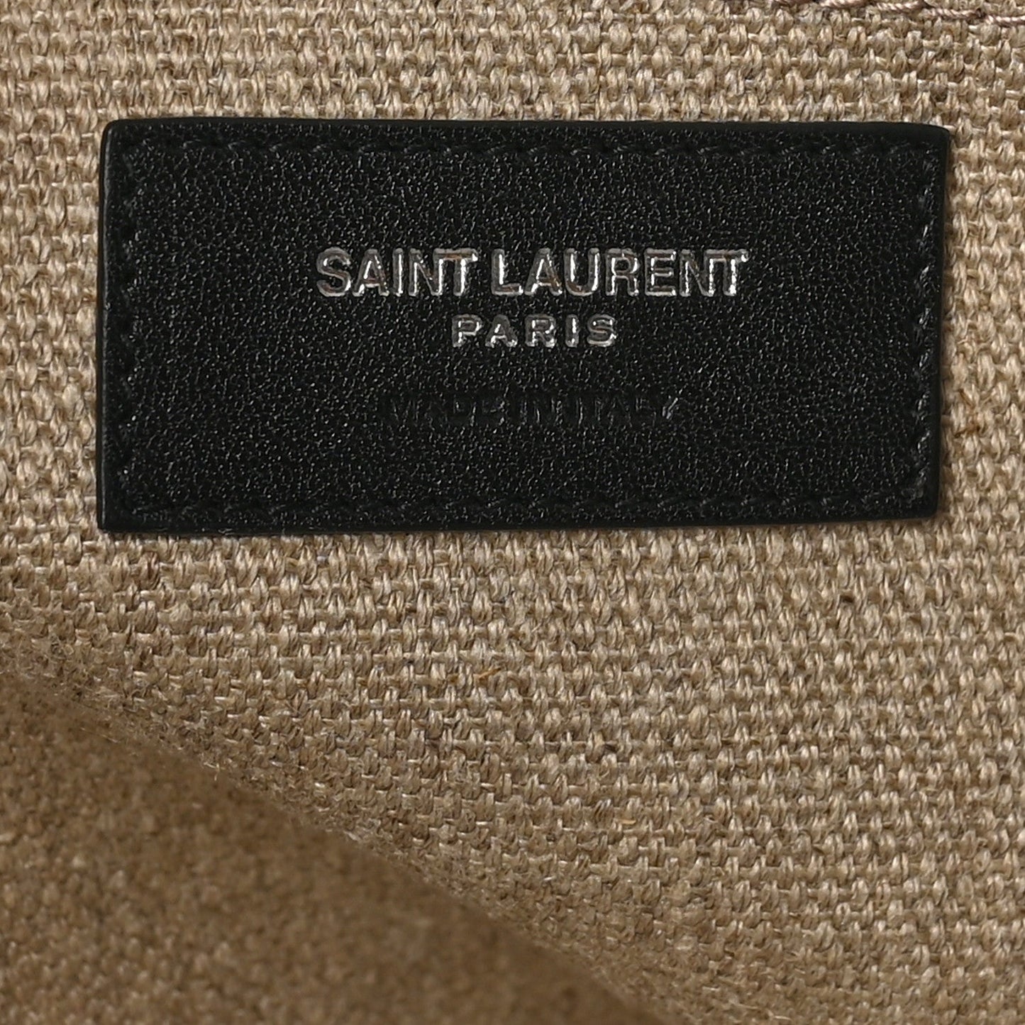 Saint Laurent Linen Calfskin Rive Gauche Tote Greggio Natural