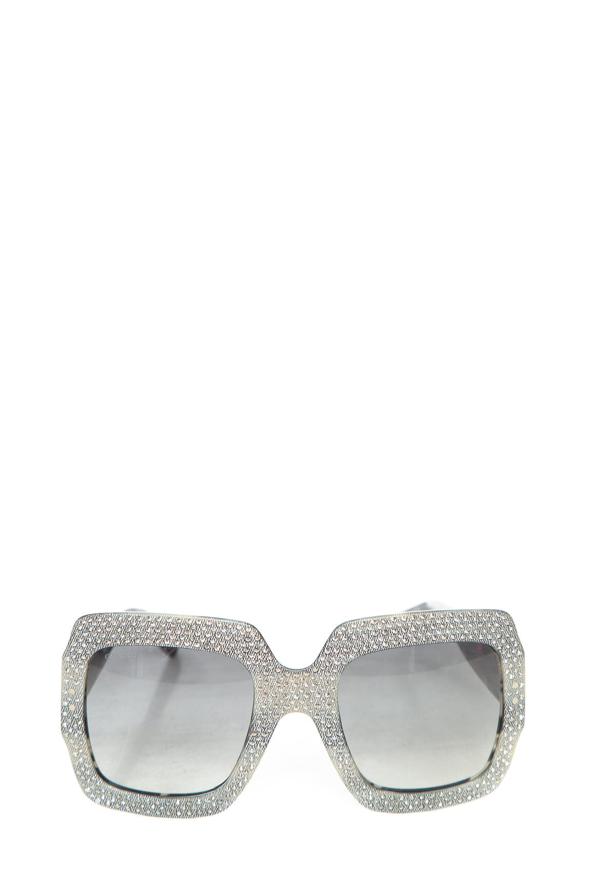 Gucci Silver Rhinestone Large Square Sunglasses