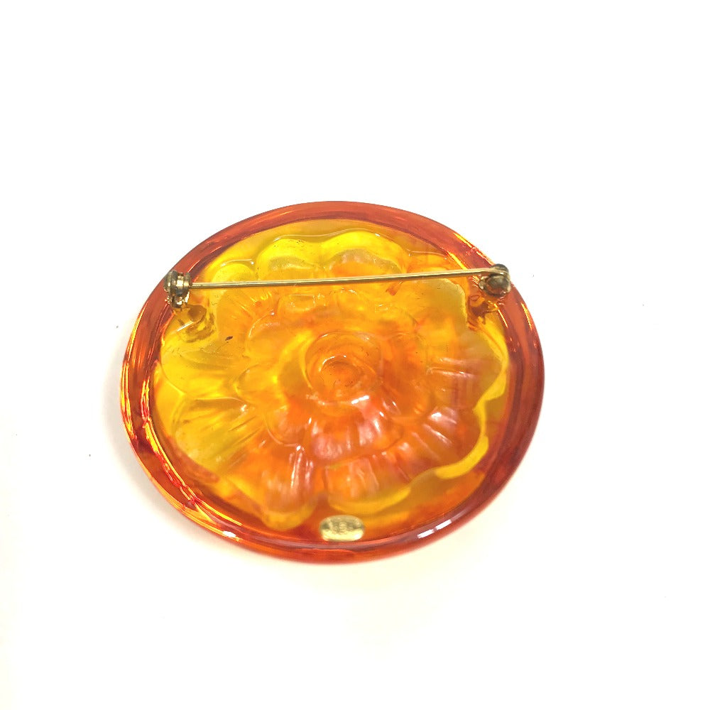 CHANEL Brooch plastic Orange Brand accessories 96A camellia Women