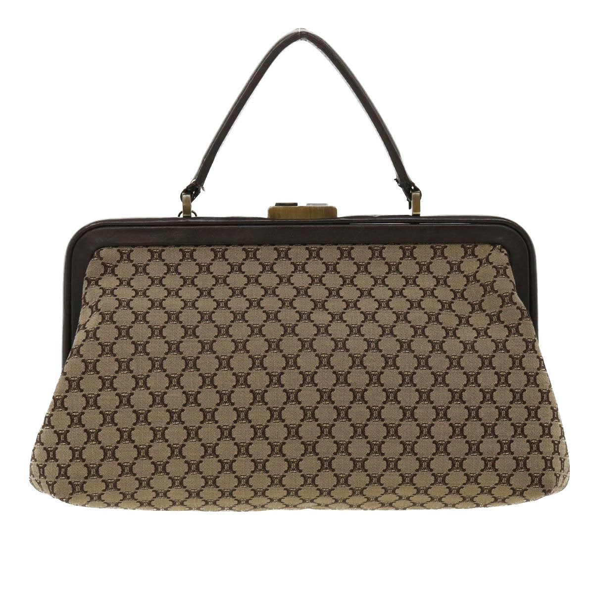 Luxury CELINE Paris Macadam Canvas Hand Bag Beige  35578