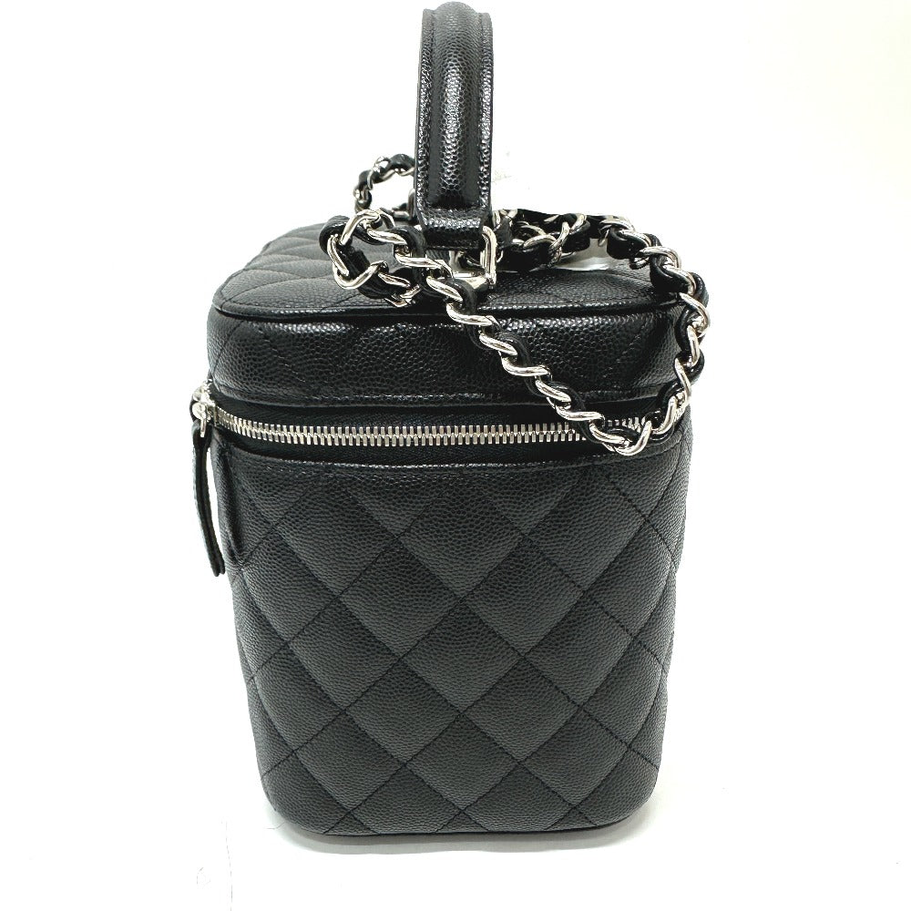 CHANEL Vanity bag AS2362 Caviar skin black COCO Mark CC Matelasse Quilting