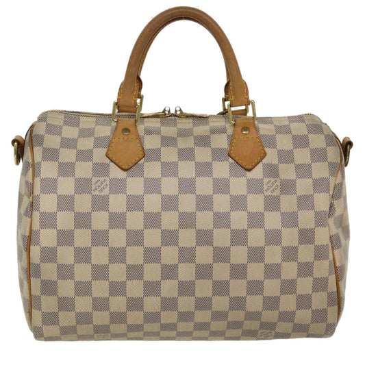 LOUIS VUITTON Damier Azur Speedy Bandouliere 30 2Way Hand Bag N41052 Auth 35977