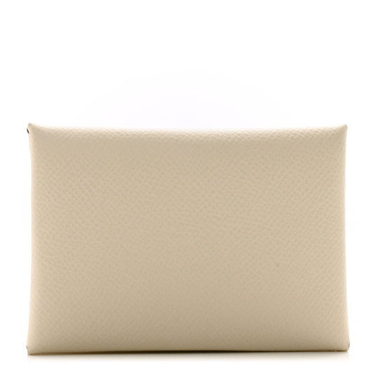 Hermes Epsom Calvi Duo Card Case Craie