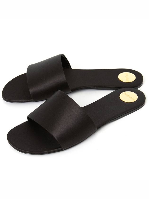 Luxury Saint Laurent Trending 2025 Carlyle Satin Flat Slippers Black