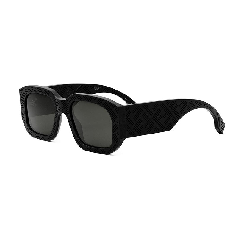 Fendi Sunglasses Square Full Rim, Matte Black Frame and Smoke Lens FE40113I02A