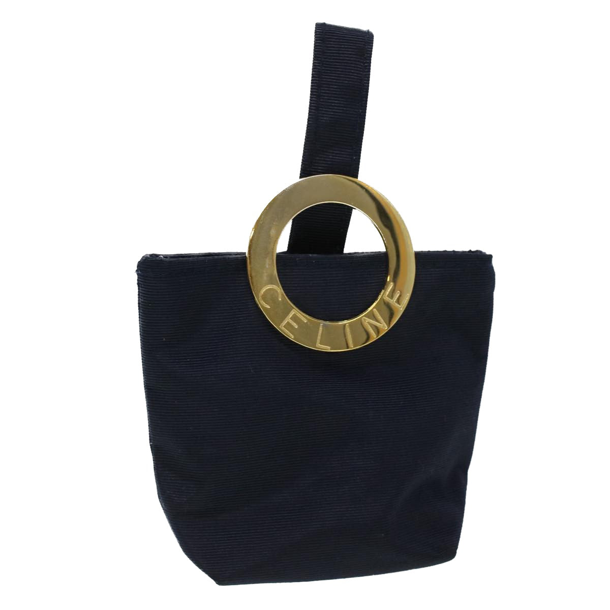 Luxury CELINE Logo Pouch Nylon Navy  36351