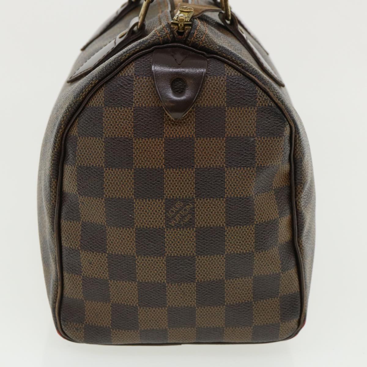 LOUIS VUITTON Damier Ebene Speedy 25 Hand Bag N41532 LV Auth 36510
