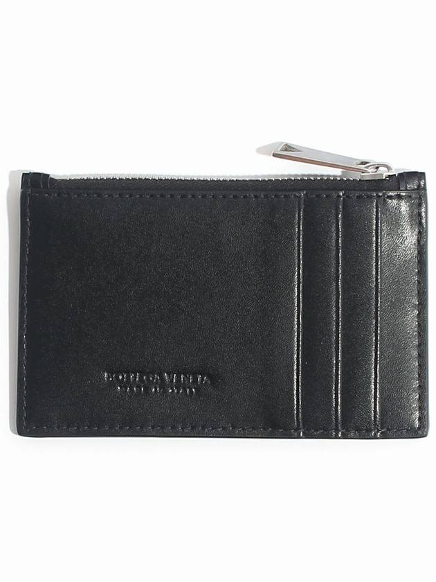 Luxury Bottega Veneta Leather Card Wallet Black