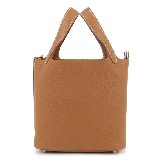 Luxury Hermes Picotin Lock PM Taurillon Clemence Hand Bag Gold