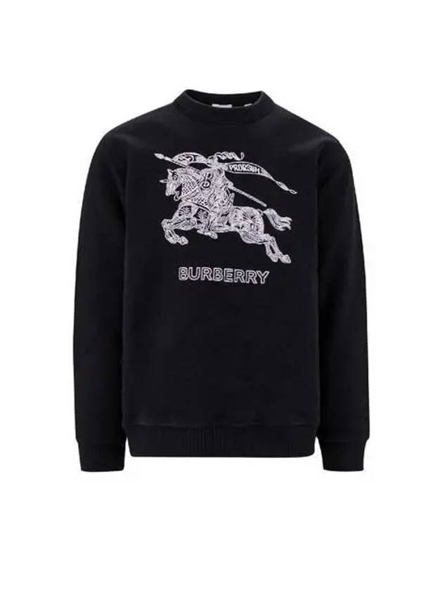 Luxury Burberry Embroidered EKD Logo Sweatshirt Black