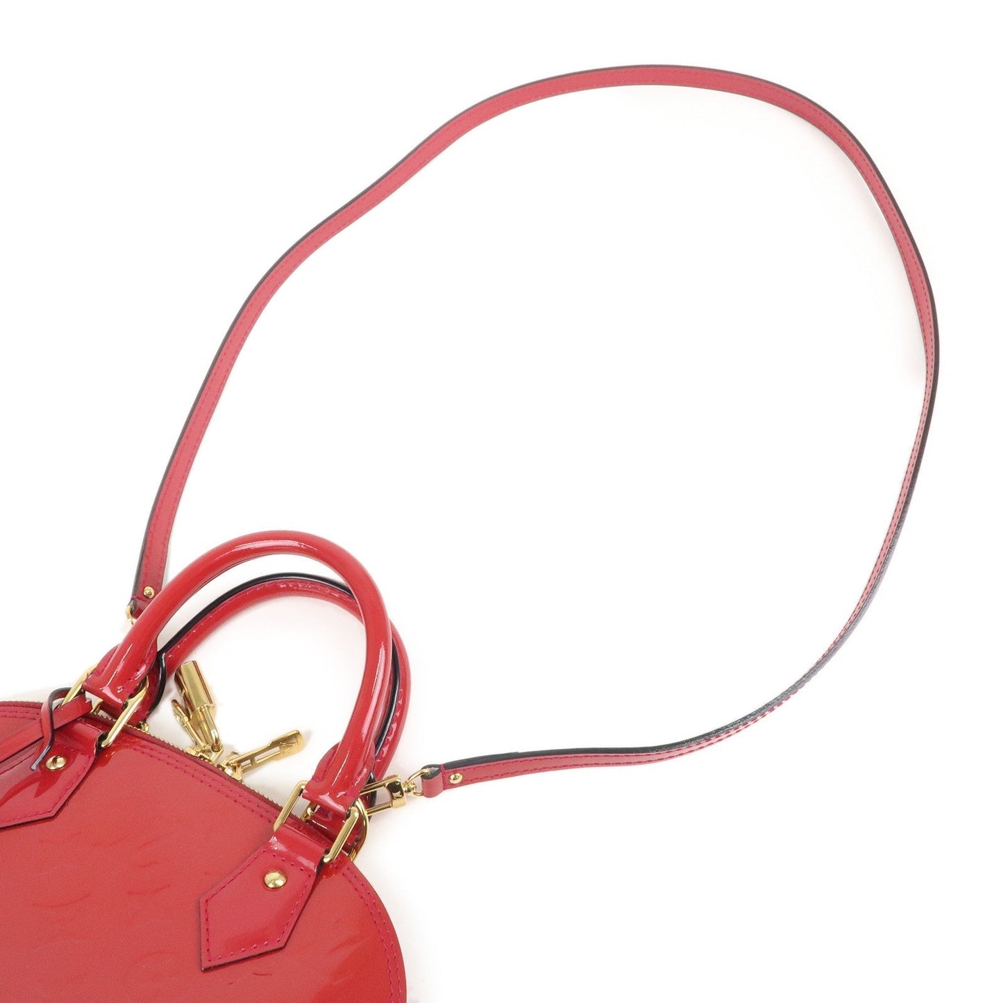 Auth Louis Vuitton Monogram Vernis Alma BB 2Way Bag Rose Indien M91771  d F/S