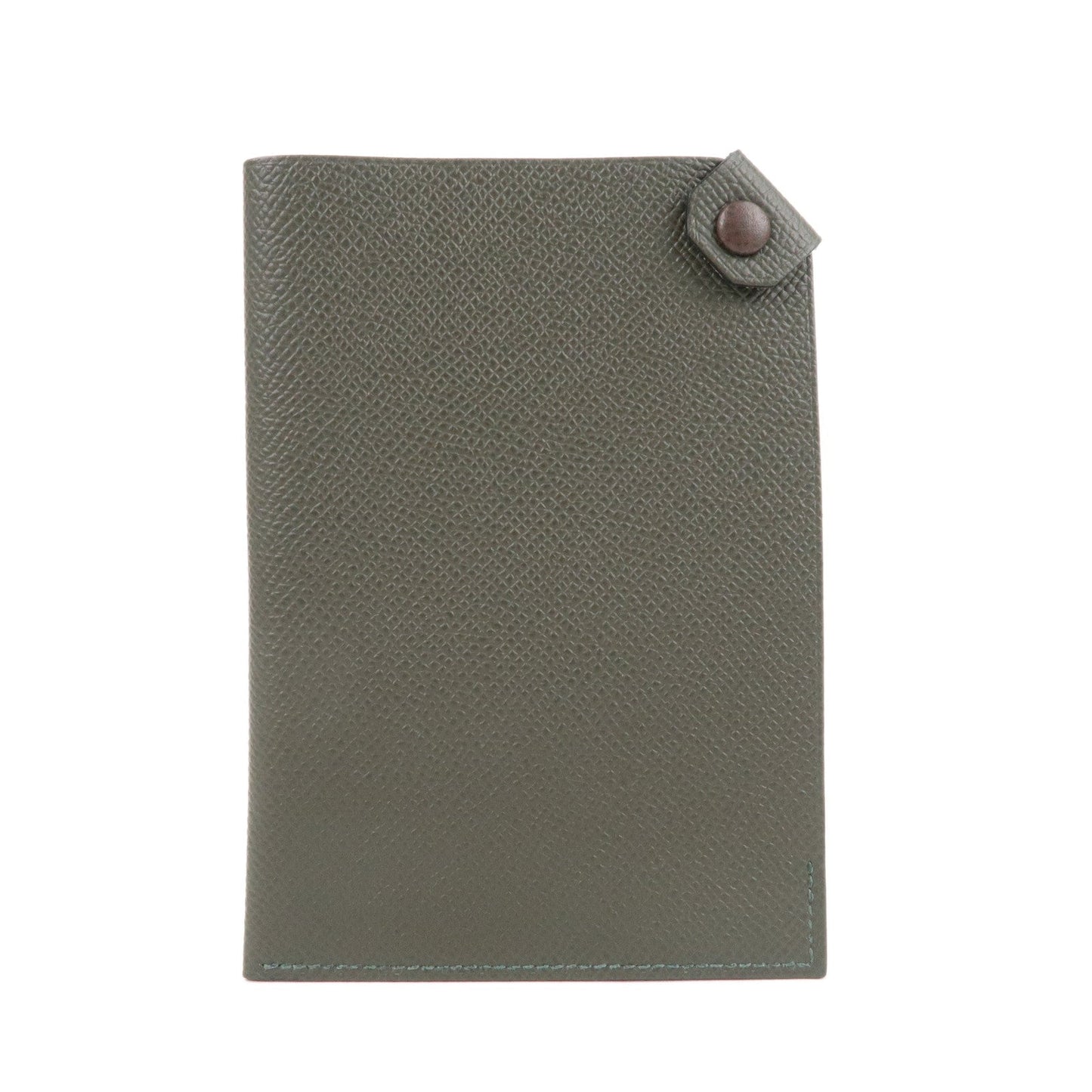 Luxury Hermes Epsom Tarmac PM Passport Case Leather Y Stamp Gray