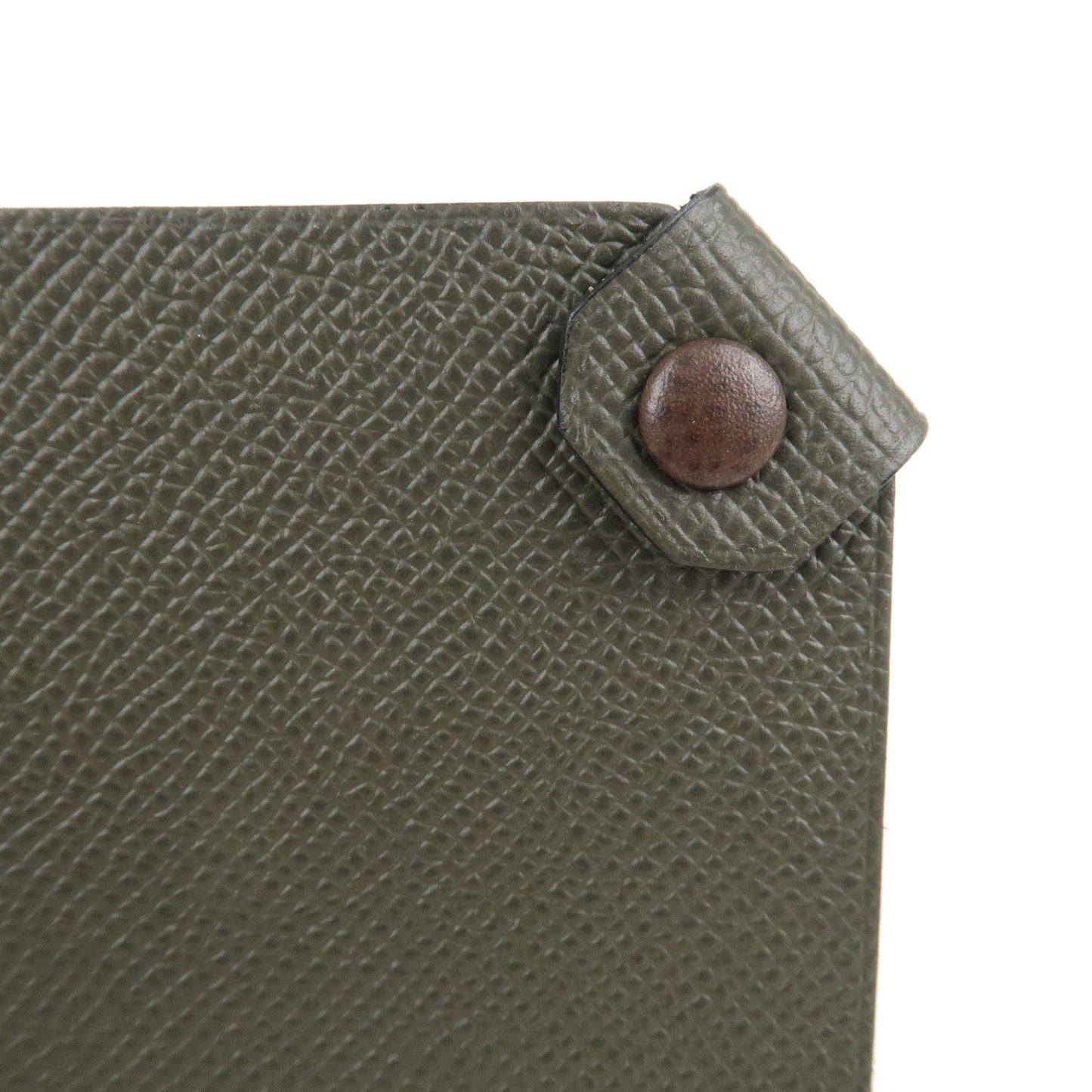 Luxury Hermes Epsom Tarmac PM Passport Case Leather Y Stamp Gray