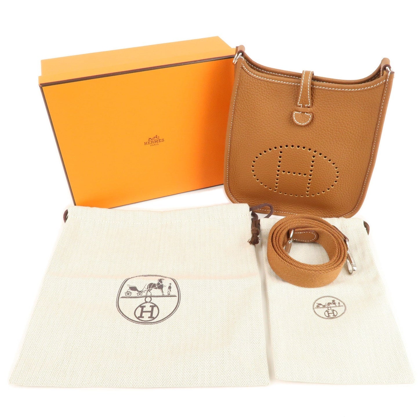 Luxury Hermes Taurillon Clemence Evelyne TPM Amazon Shoulder Bag