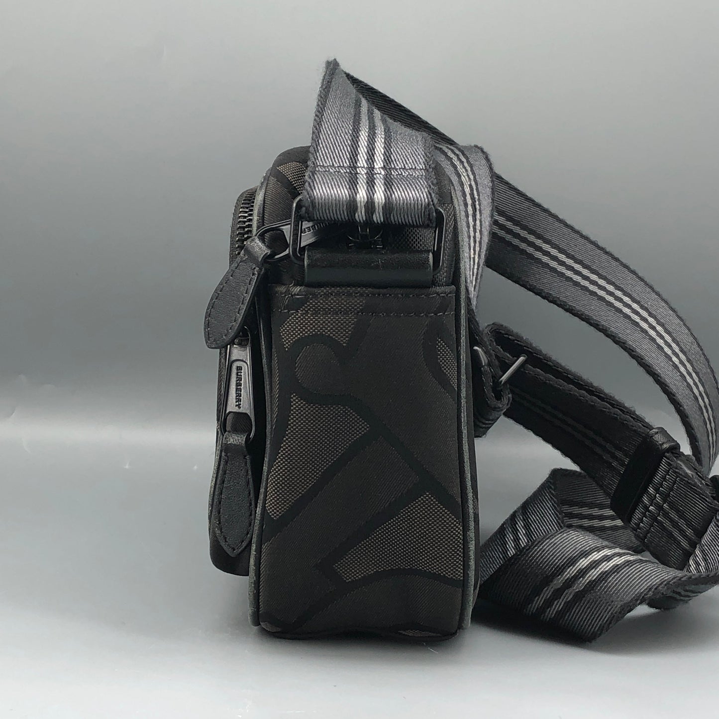 Burberry TB Monogram Canvas Crossbody Camera Bag Black