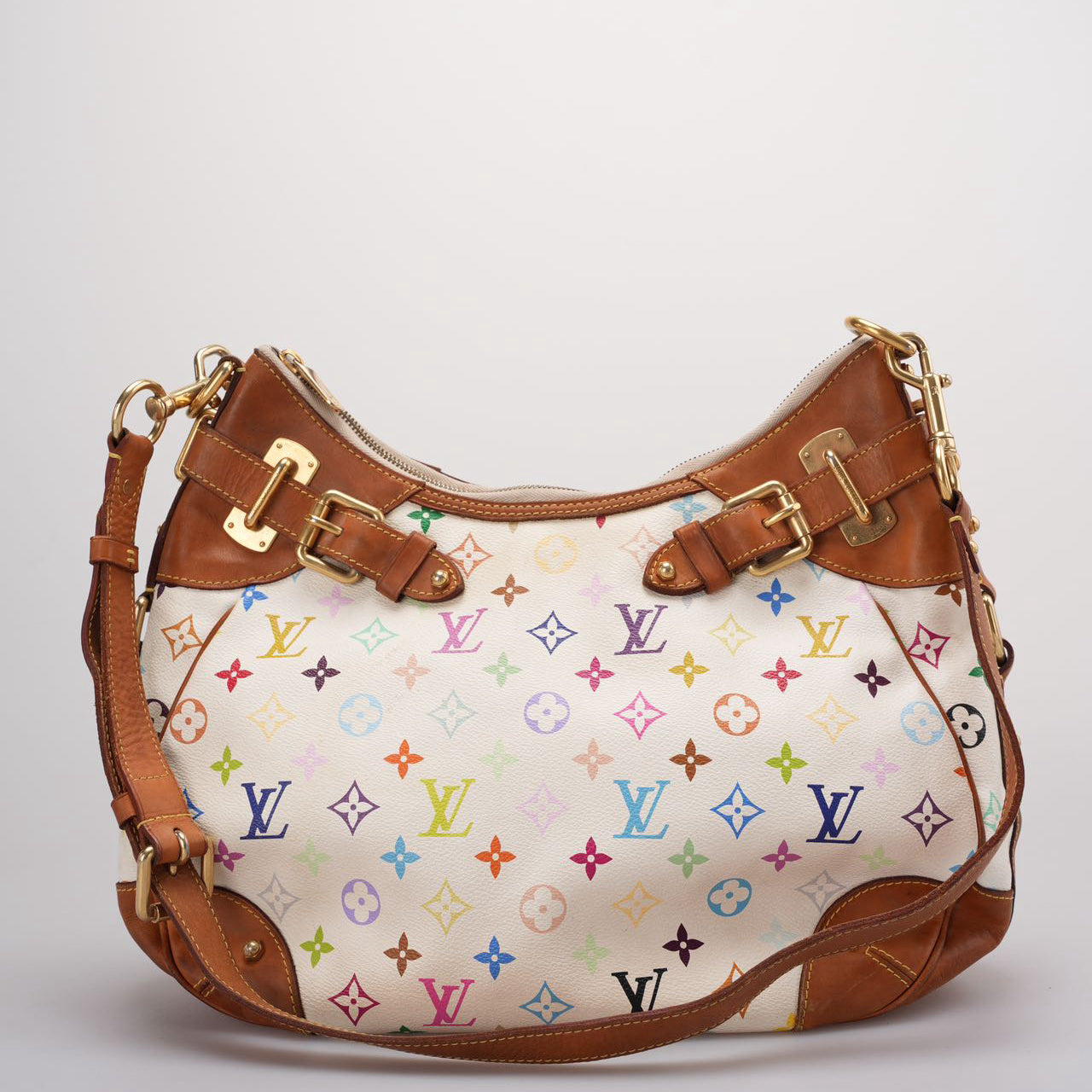 Louis Vuitton  White Monogram Multicolor Greta Bag