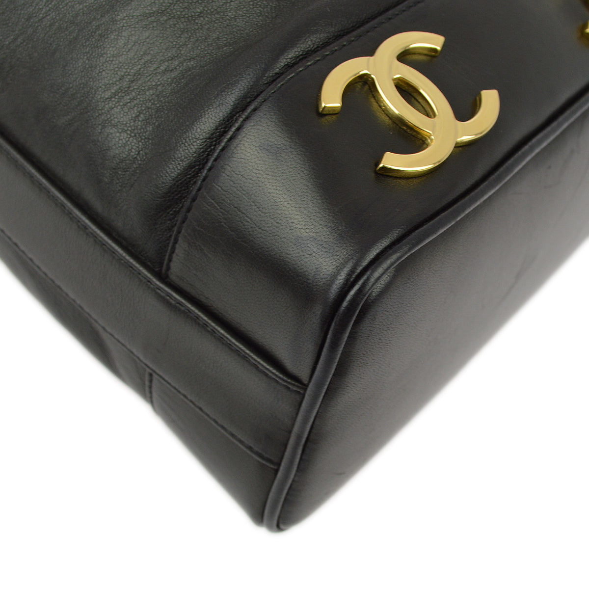 Chanel Black Lambskin Triple CC Bucket Shoulder Bag