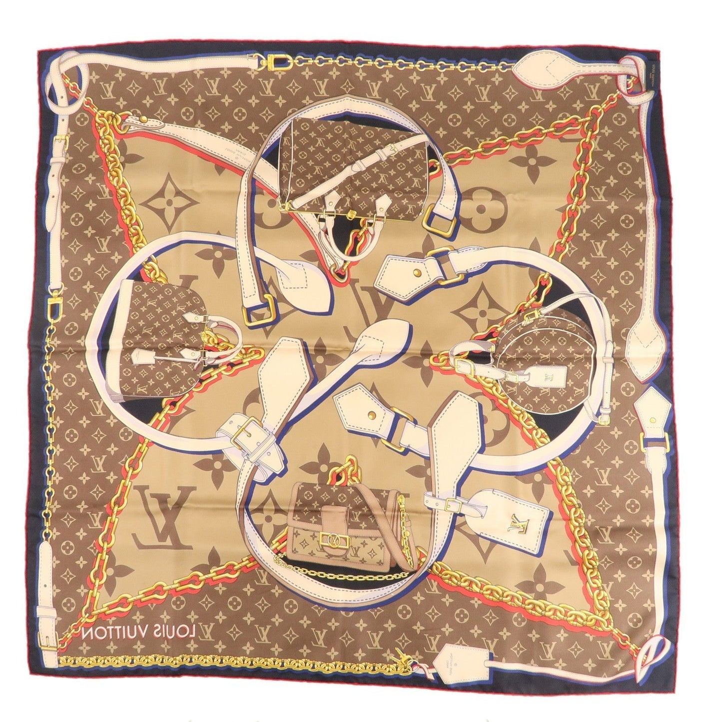Louis Vuitton Care Tribute To Square 90 Silk 100% Scarf M76202