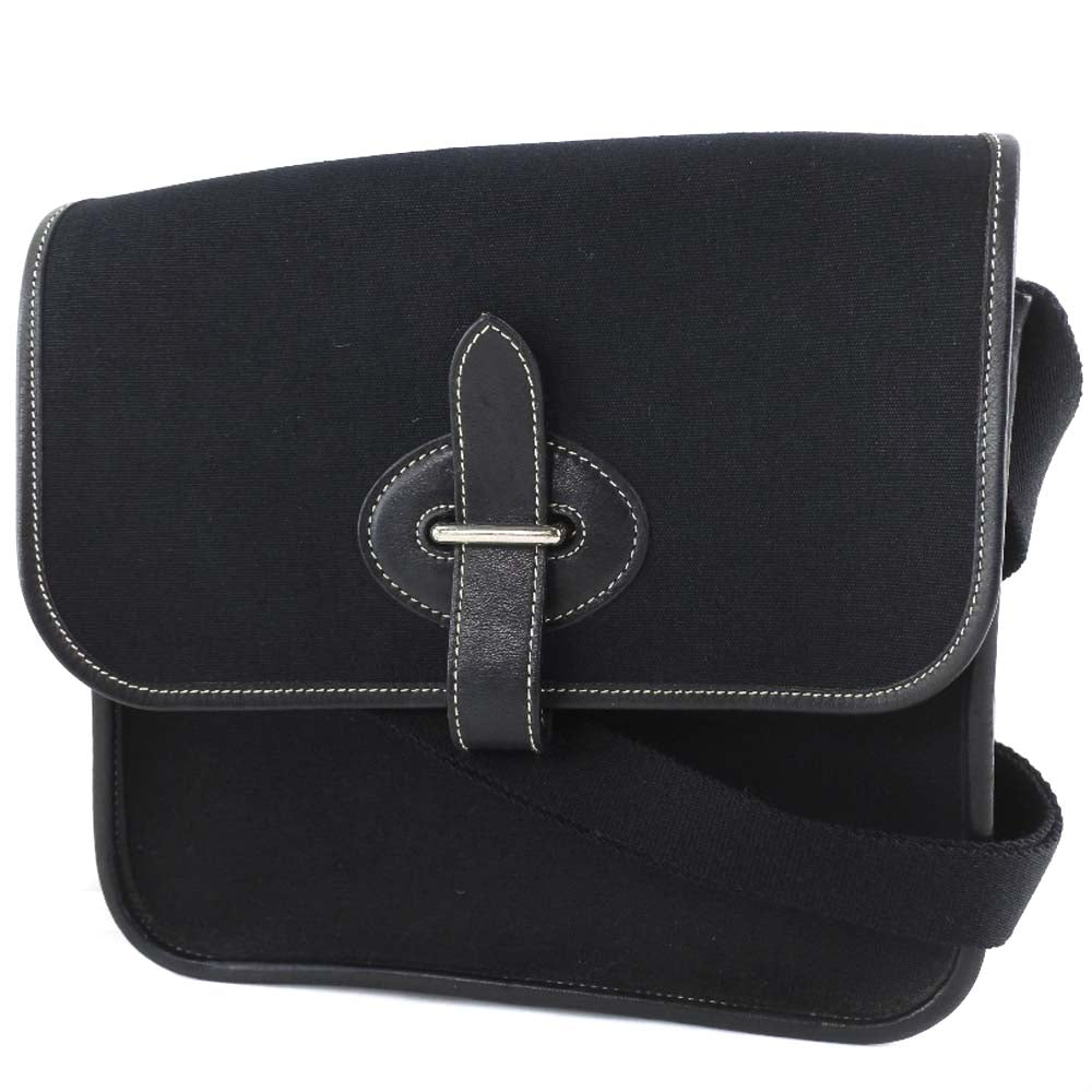 HERMES Shoulder Bag canvas black Buenaben Women