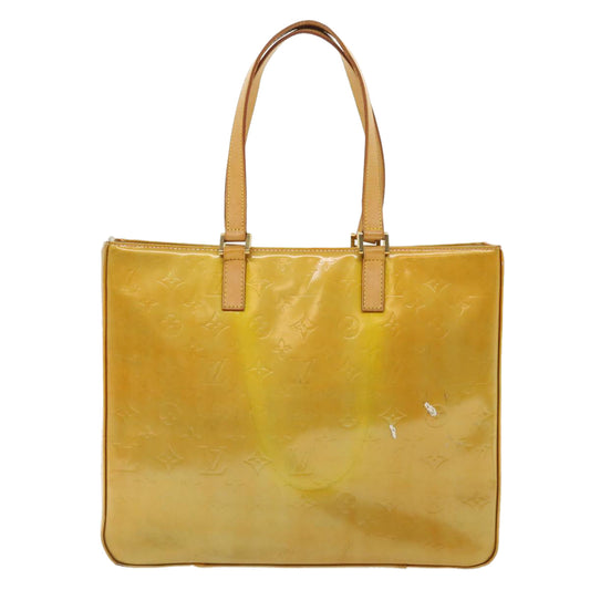 LOUIS VUITTON Monogram Vernis Columbus Tote Bag Beige LV Auth