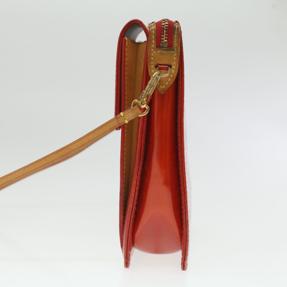 LOUIS VUITTON Monogram Vernis Motto Accessory Pouch Red LV Auth Clutch