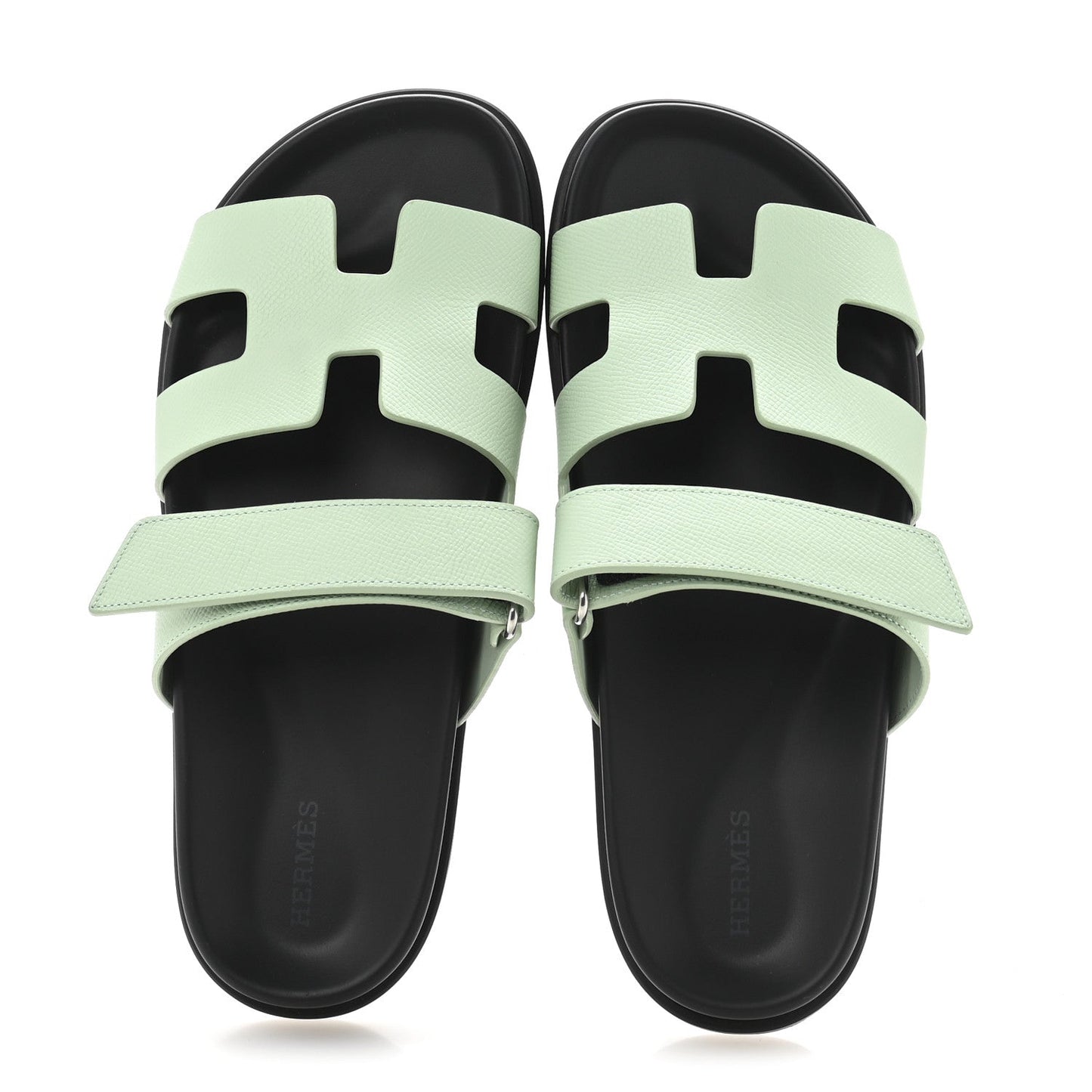 Hermes Epsom Womens Chypre Sandals 40 Vert Jade