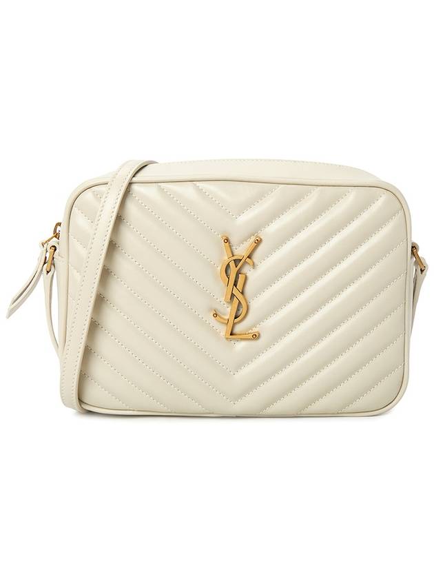 Luxury Saint Laurent Trending 2025 Lou Logo Quilting Cross Bag White