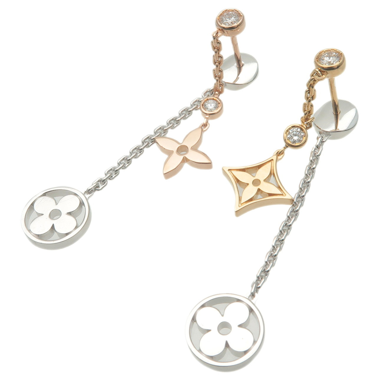 Louis Vuitton Idylle Blossom Long 3P Diamond Earring Q96413