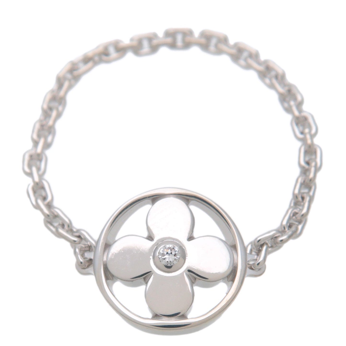 Louis Vuitton Berg Chain Idylle Blossom Diamond Ring K18WG #52 US6