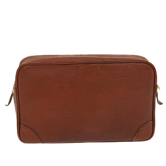 LOUIS VUITTON Epi Compiegne 28 Clutch Bag SPO Brown LV Auth