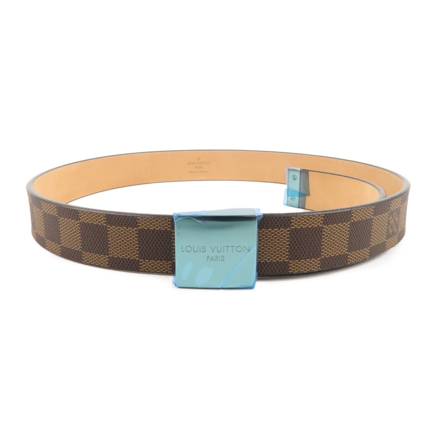 Louis Vuitton Damier Ebene Saint Tulle Carre Belt Brown M6802