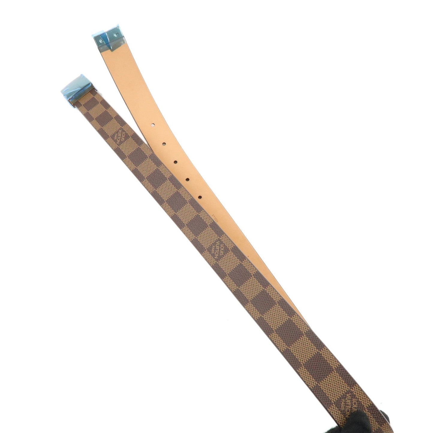 Louis Vuitton Damier Ebene Saint Tulle Carre Belt Brown M6802